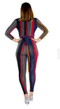 Red Striped Jumpsuit - Cynt's Fashions Boutique 