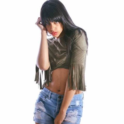 Olive Crop Top - Cynt's Fashions Boutique