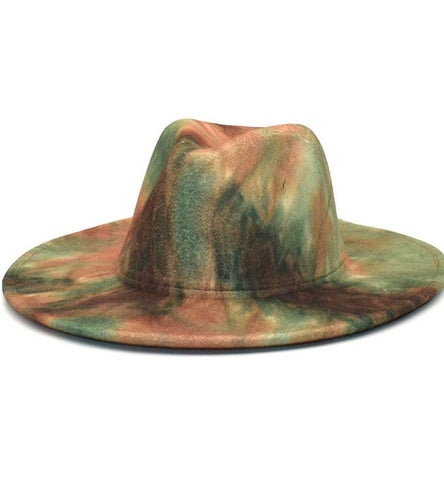 Green Tie Dye Fedora - Cynt's Fashions Boutique