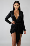Black Velvet Mini Dress - Cynt's Fashions Boutique 