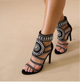 Black and Silver Bling Heel - Cynt's Fashions Boutique 
