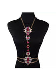 Crystal Pink Stone Bodychain - Cynt's Fashions Boutique 