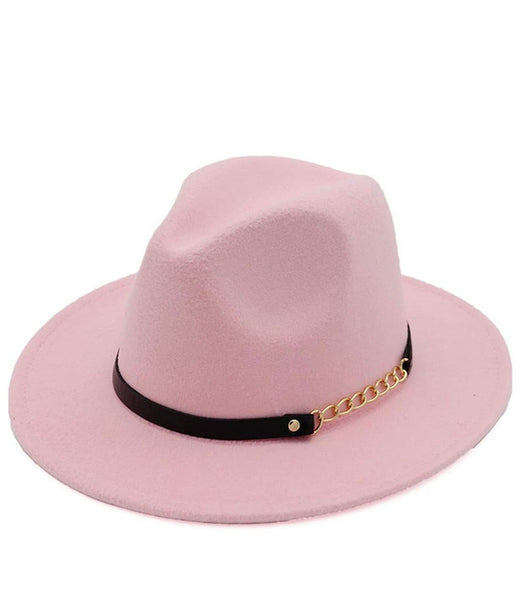 Pink Chain Fedora - Cynt's Fashions Boutique 